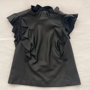 Rebecca Taylor leather blouse